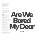 Slut - Are We Bored My Dear [EP]